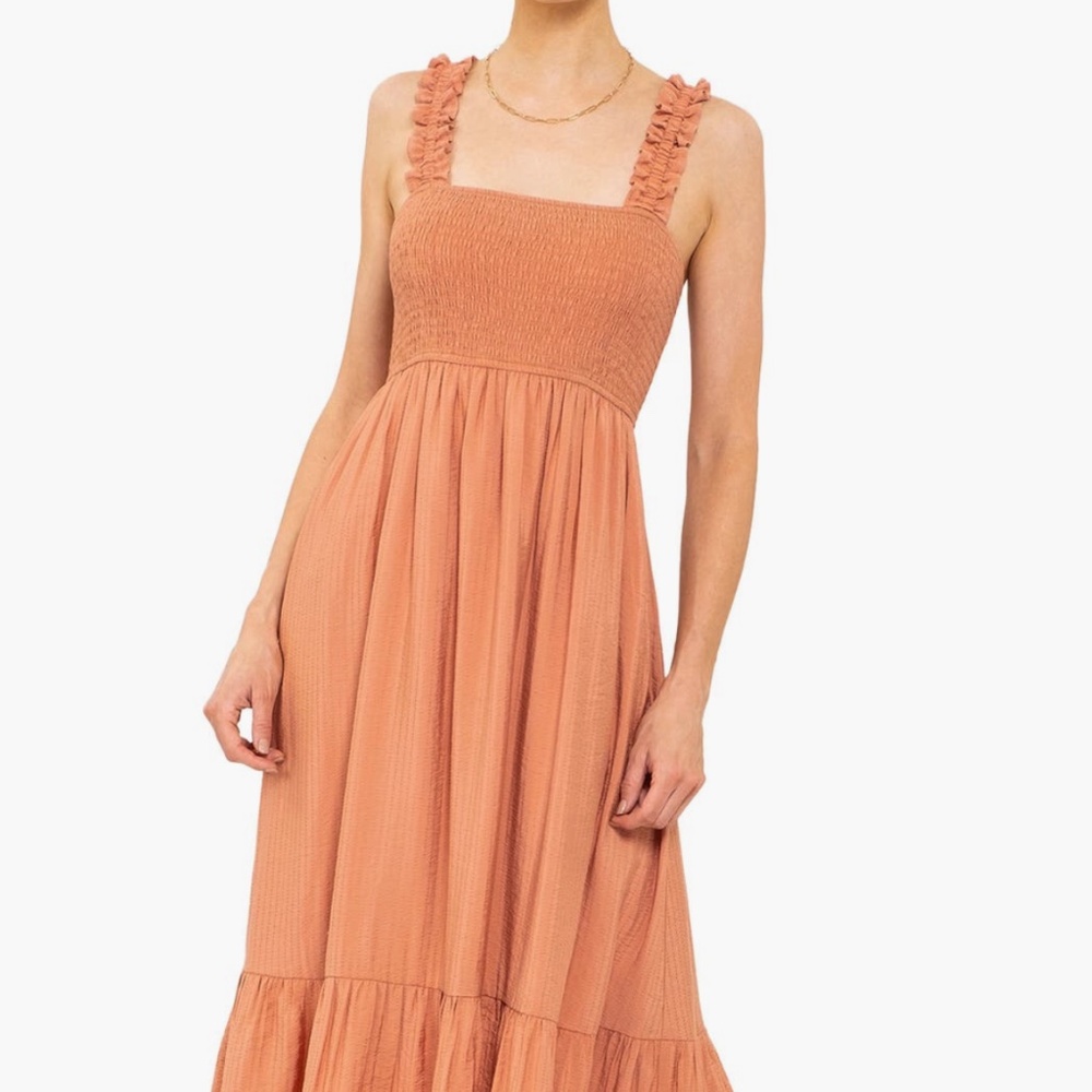 Smocked Empire Waist Midi Dress